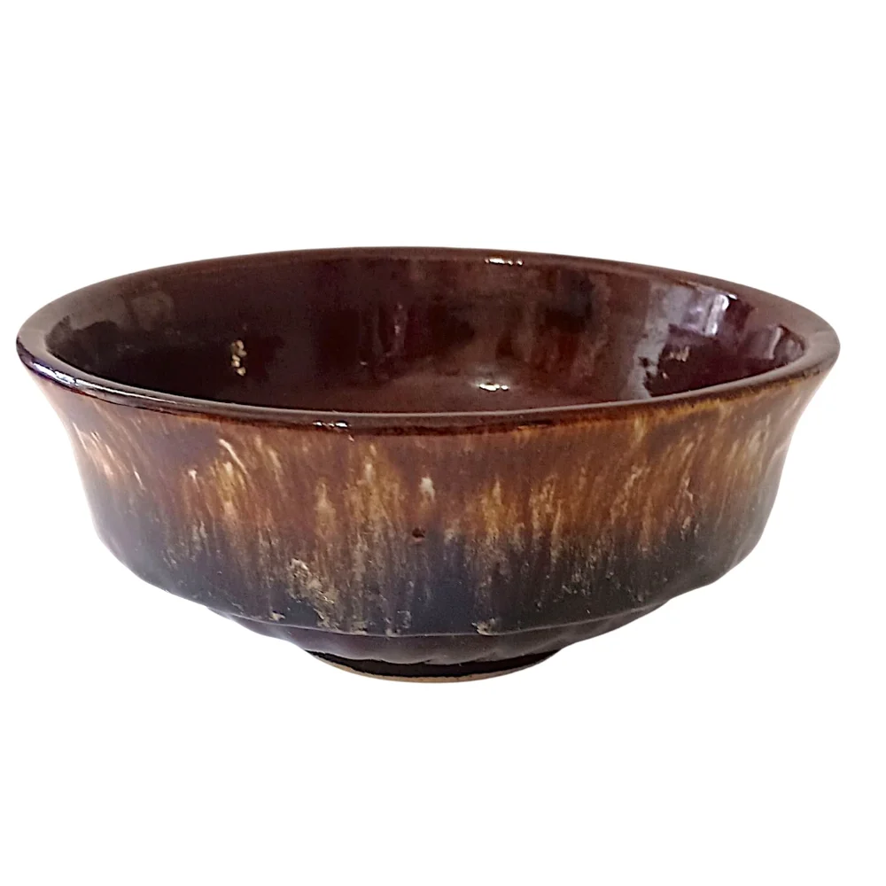 Roseville Robinson Ransbottom Bowl Brown Drip Glaze Mixing Pottery‎ USA Vintage